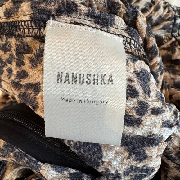 Nanushka Abir Slip Dress Asymmetric Hem in Ocelet Size L Maxi Cocktail Vacation - Picture 15 of 16